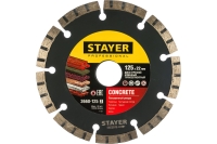 Диск алмазный отрезной по бетону/кирпичу/плитке (125х22.2 мм) CONCRETE Professional Stayer 3660-125_z02