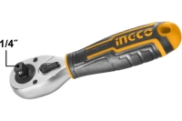 Трещоточный короткий ключ INGCO INDUSTRIAL 1/4"+ 3/8"  HRTH081438
