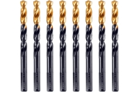 Сверло по металлу Golden Tip 8.5 мм, HSS-Tin, 8 шт, DIN 338 Denzel 717220