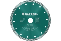 Диск алмазный отрезной турбо по бетону и кирпичу KRAFTOOL Turbo 180х22 мм 36682-180