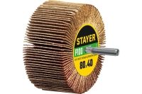 Круг шлифовальный лепестковый STAYER на шпильке, P100, 80x40 мм STAYER 36609-100
