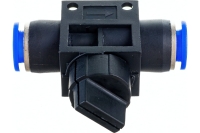 Прямой фитинг цанговый с краном 8 мм - 8 мм Pegas pneumatic 6005
