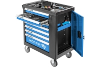 Инструментальная тележка HOEGERT TECHNIK 7 ящиков, боковое отделение. HT7G049
