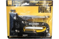 Мебельный степлер MosTek 4-14 мм (тип 53) с регулировкой силы, металлический 5310414