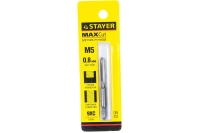 Метчик Stayer MASTER одинарный для сквозных и глухих отверстий сталь 9ХС М5х0.8 28021-05-0.8