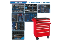 Набор инструментов KING TONY ACTION в красной тележке, 327 предметов 934-327MRV