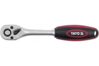 Трещотка YATO пластмассовая ручка, прямая, 72 зубца, 3/8", 197 мм YT-0323
