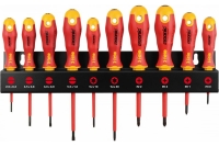 Набор диэлектрических отверток Felo Ergonic SL/PZ/PH/Tx на стальной стойке, 10 шт 41491093