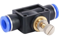 Фитинг цанговый с краником прямой 12 мм - 12 мм Pegas pneumatic 6011