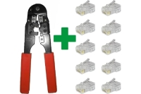 Кримпер для обжима витой пары ViaSpring Technolink RJ-45, в комплекте с коннекторами VLTTL210NSET