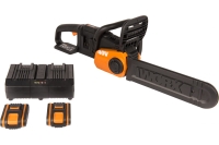 Бесщеточная цепная аккумуляторная пила WORX 40 В, 2х2.0 А*ч, двойное ЗУ 2x2A WG384E