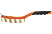 Проволочная щетка NEO Tools латунная проволока, 3х19 рядов, со скребком 39-032