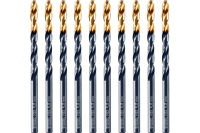 Сверло по металлу Golden Tip 4.8 мм, HSS-Tin, 10 шт, DIN 338 Denzel 717212