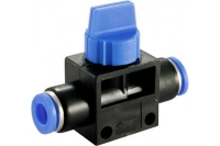 Прямой фитинг цанговый с краном 6 мм - 6 мм Pegas pneumatic 6001