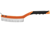 Проволочная щетка NEO Tools нержавеющая проволока, 3х19 рядов со скребком 39-052