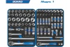 Набор инструментов KING TONY BOARD в чёрной тележке, 325 предметов 9G35-325MRV