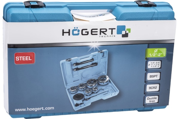 Набор клуппов для нарезания резьбы HOEGERT TECHNIK 1/2 - 2 HT1P636