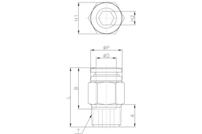 Фитинг 4 мм с наружной металлической резьбой R1/8" CDC Pneumatics PC 0401
