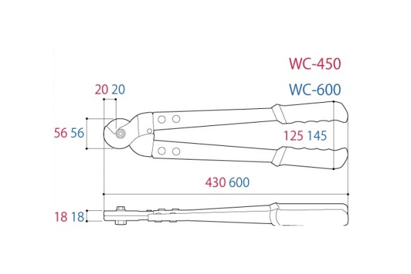 Кусачки для троса TSUNODA WC-600