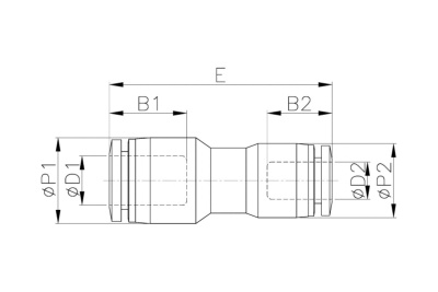 Фитинг прямой переходной пластиковый 12 мм на 10 мм CDC Pneumatics PG 1210N