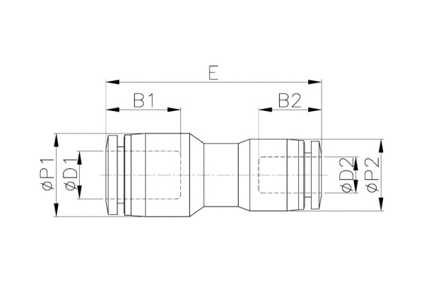 Фитинг прямой переходной пластиковый 12 мм на 10 мм CDC Pneumatics PG 1210N