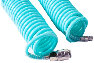 Шланг спиральный PU с фитингами рапид (15 м; 6.5х10 мм; рапид EURO) POWER TECHNIC PU10-15m