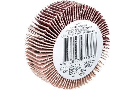 Круг лепестковый с оправкой KK19XW (60х20х6 мм; 25H; Р60) БАЗ 960000022991