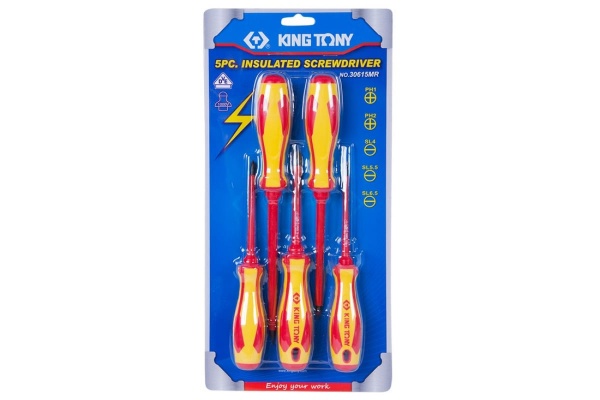 Набор диэлектрических отверток (5 предметов) KING TONY 30615MR