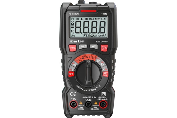 Цифровой мультиметр iCartool CAT III 600 V, измерение температуры, True RMS IC-M113C