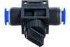 Прямой фитинг цанговый с краном 8 мм - 8 мм Pegas pneumatic 6005