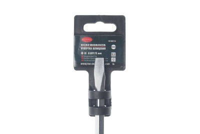 Шлицевая магнитная отвертка ROCKFORCE Profi S2 SL8.0х175мм на пластиковом держателе RF-70180175
