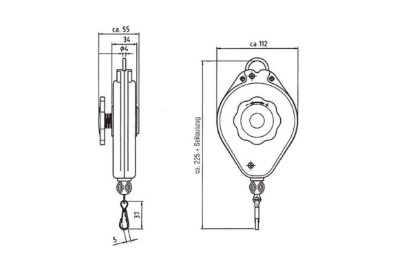 Балансир с тросом 1-2 кг, 2 м Bosch 0607950951