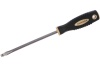 Шлицевая магнитная отвертка ROCKFORCE Profi S2 SL5.5х125мм на пластиковом держателе RF-70155125