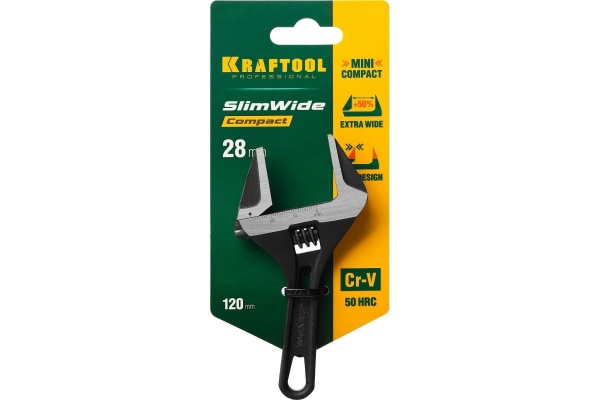 Разводной ключ KRAFTOOL SlimWide Compact, 120 / 28 мм,  27266-15