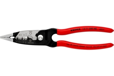 Инструмент для зачистки гармонизированных европейских кабелей KNIPEX из закаленной стали, фосфатированный, обливные ручки KN-1371200ME