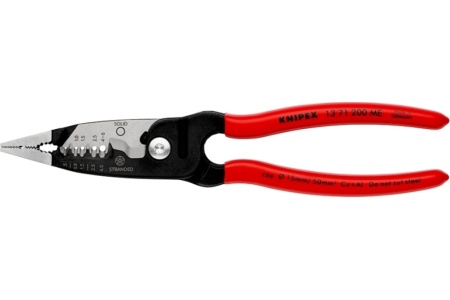 Инструмент для зачистки гармонизированных европейских кабелей KNIPEX из закаленной стали, фосфатированный, обливные ручки KN-1371200ME