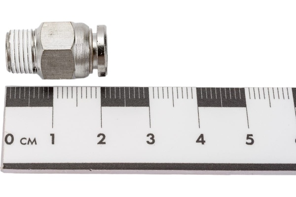 Фитинг металлический 6 мм - наружная резьба 1/8" Pegas pneumatic 6110
