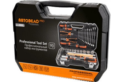 Набор инструмента АвтоDело 90предметов 1/2"DR 1/4"DR PRO 39890 10702