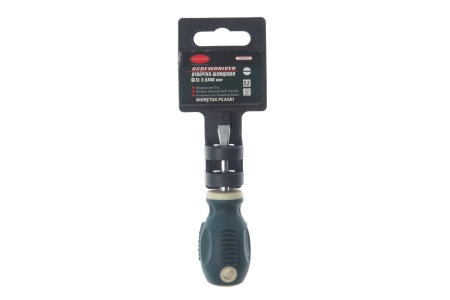 Шлицевая магнитная отвертка ROCKFORCE Profi S2 5.5х40мм на пластиковом держателе RF-7035540