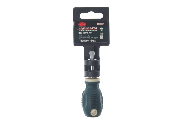 Шлицевая магнитная отвертка ROCKFORCE Profi S2 5.5х40мм на пластиковом держателе RF-7035540