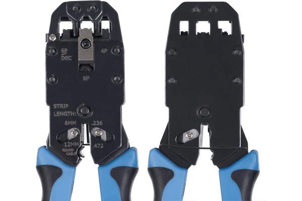 Обжимной инструмент Cabeus для RJ-45 (8р8с), RJ-11/12 (6р6с, 6р4с, 6р2с), 4р4с, 4р2с, профессиональный HT-2008A