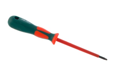 Шлицевая диэлектрическая отвертка Jonnesway, SL, DV13S4100 (D19S4100), 4х100мм