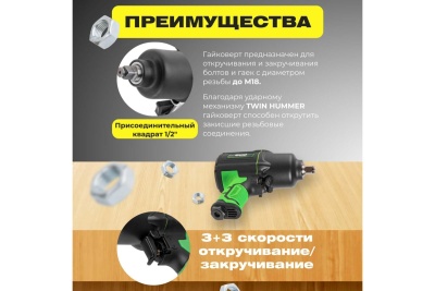 Пневмогайковерт ECO AIW-980S