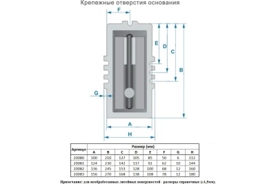 Машинные крестовинные тиски Энкор 125 мм 20082
