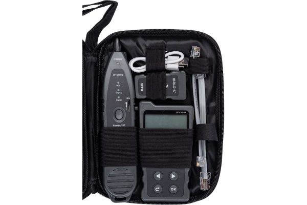 Сетевой тестер кабеля 5Bites UTP/FTP/STP RJ45, TEL RJ11/12, POE, рефлектометр TDR  LY-CT010