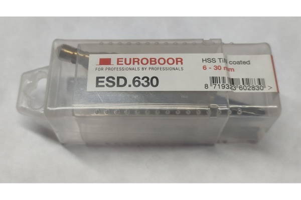 Ступенчатое сверло 6-30 мм HSS-TiN EUROBOOR ESD.630