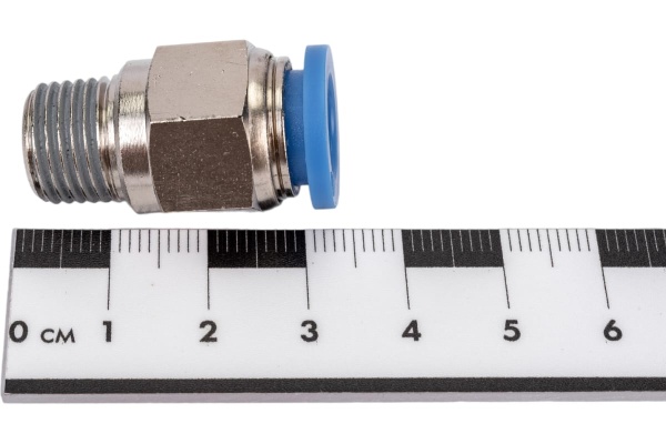 Фитинг цанговый прямой металлический 10 мм, M1/4" Pegas pneumatic 5205