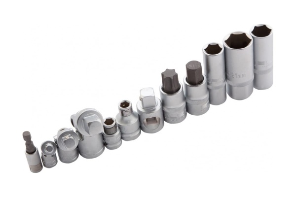 Набор инструмента 1/4", 3/8", 1/2", CrV, S2, усиленный кейс, 216шт STELS 14115