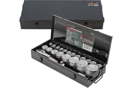 Набор торцевых головок ROCKFORCE 3/4"DR 6-гранных, 17-50 мм, 1"DR, 26 предметов RF-68263-5
