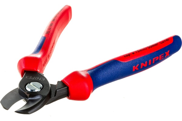 Кабелерез Knipex, рез: кабель d 15 мм, 165 мм, черный, 2К ручки, KN-9512165SB